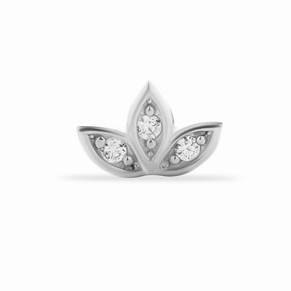 14K WHITE GOLD STUD PIERCING