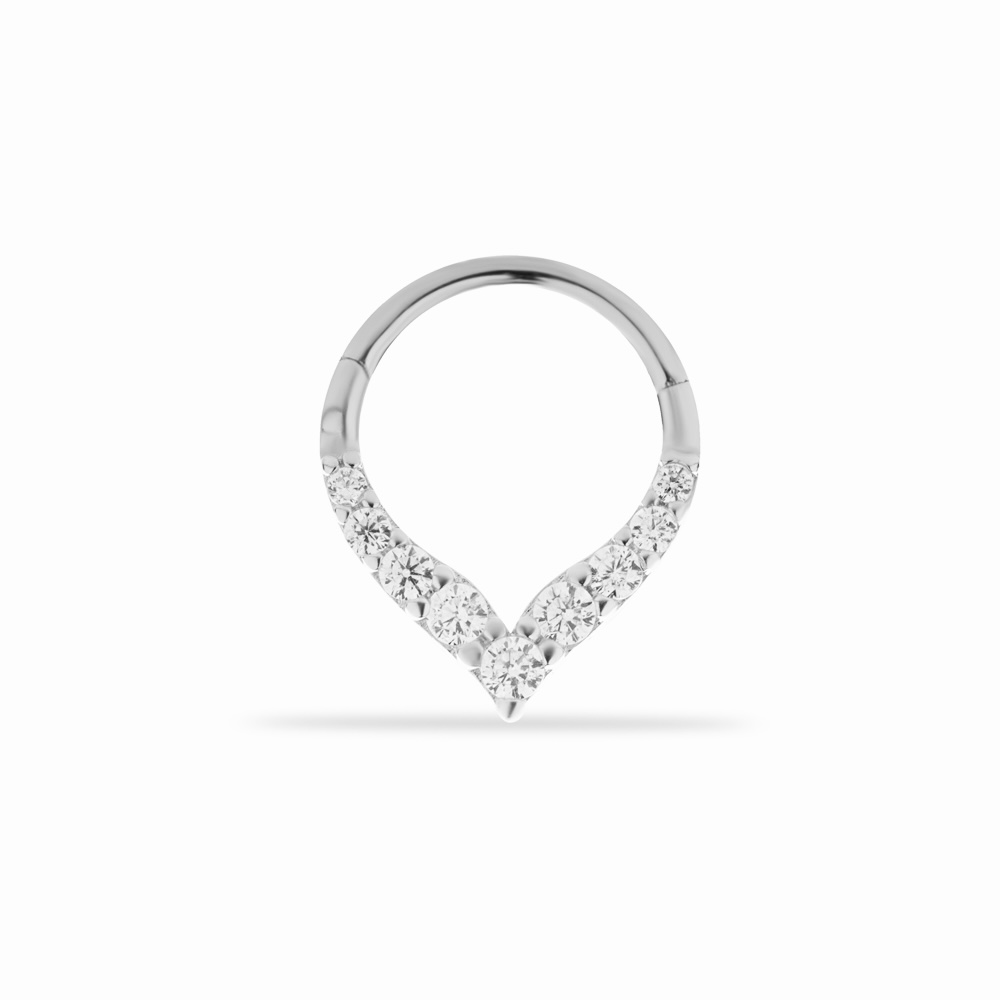 14K WHITE GOLD HOOP PIERCING