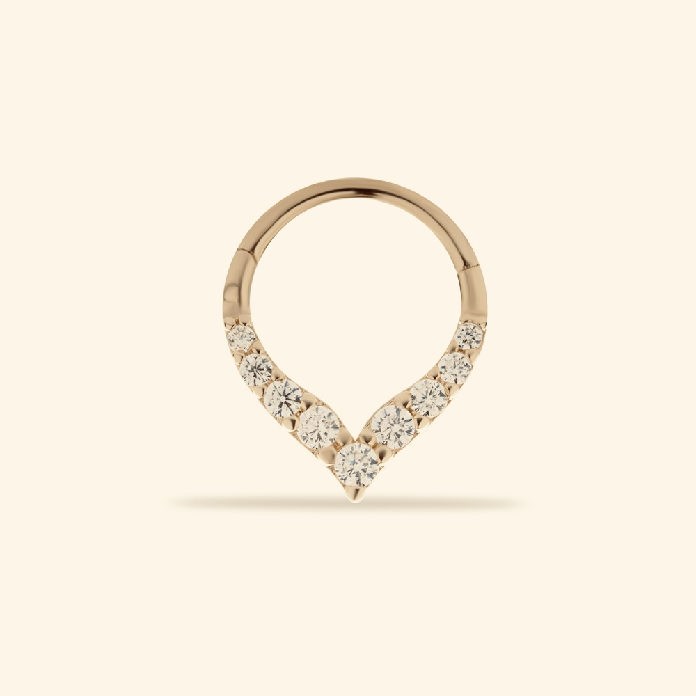 14K ROSE GOLD HOOP PIERCING