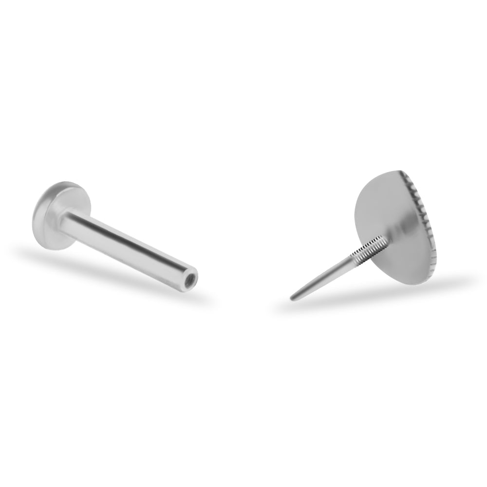 Drop stud piercing earring - 14K Solid White Gold