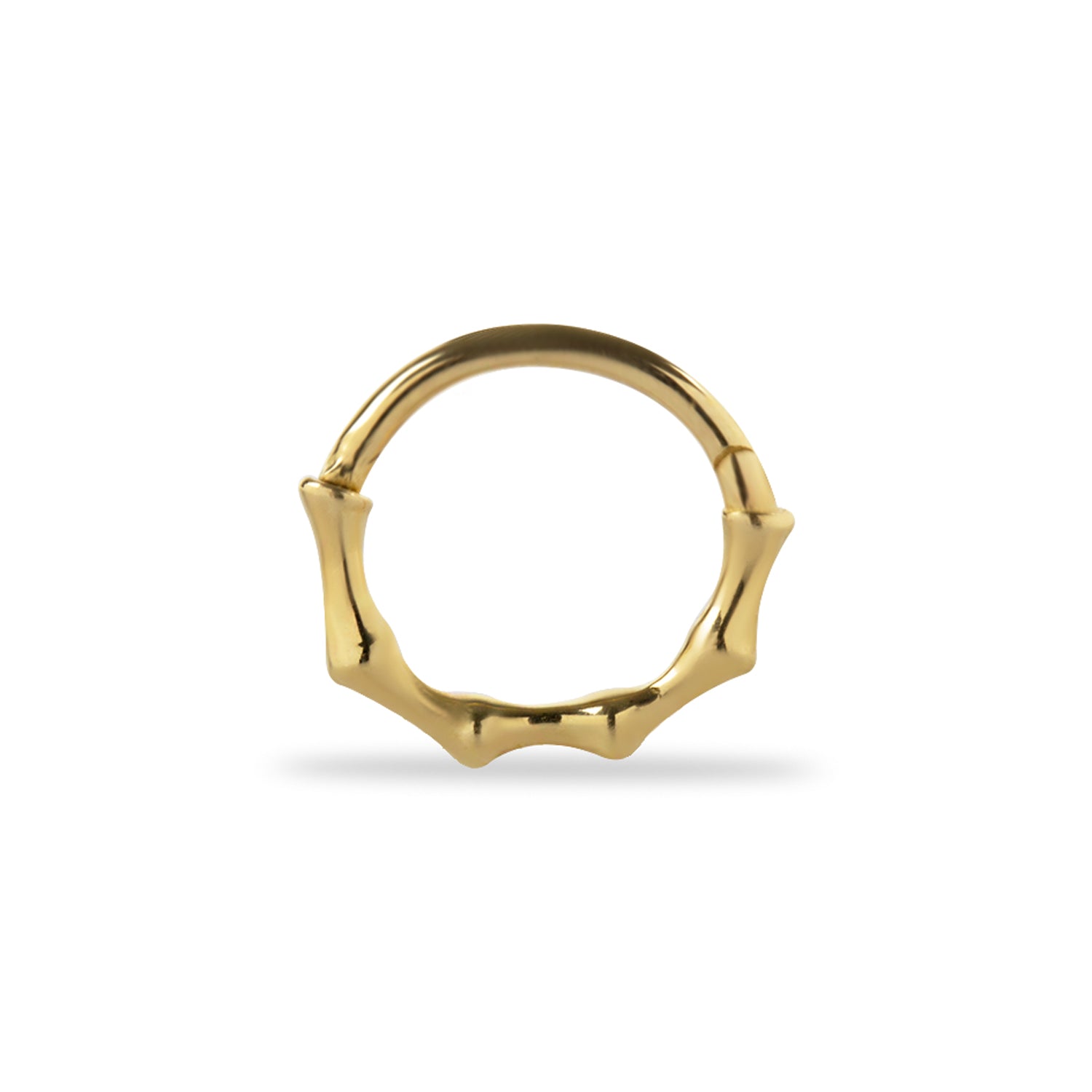 8mm Hoop piercing earring - 14K Solid Yellow Gold