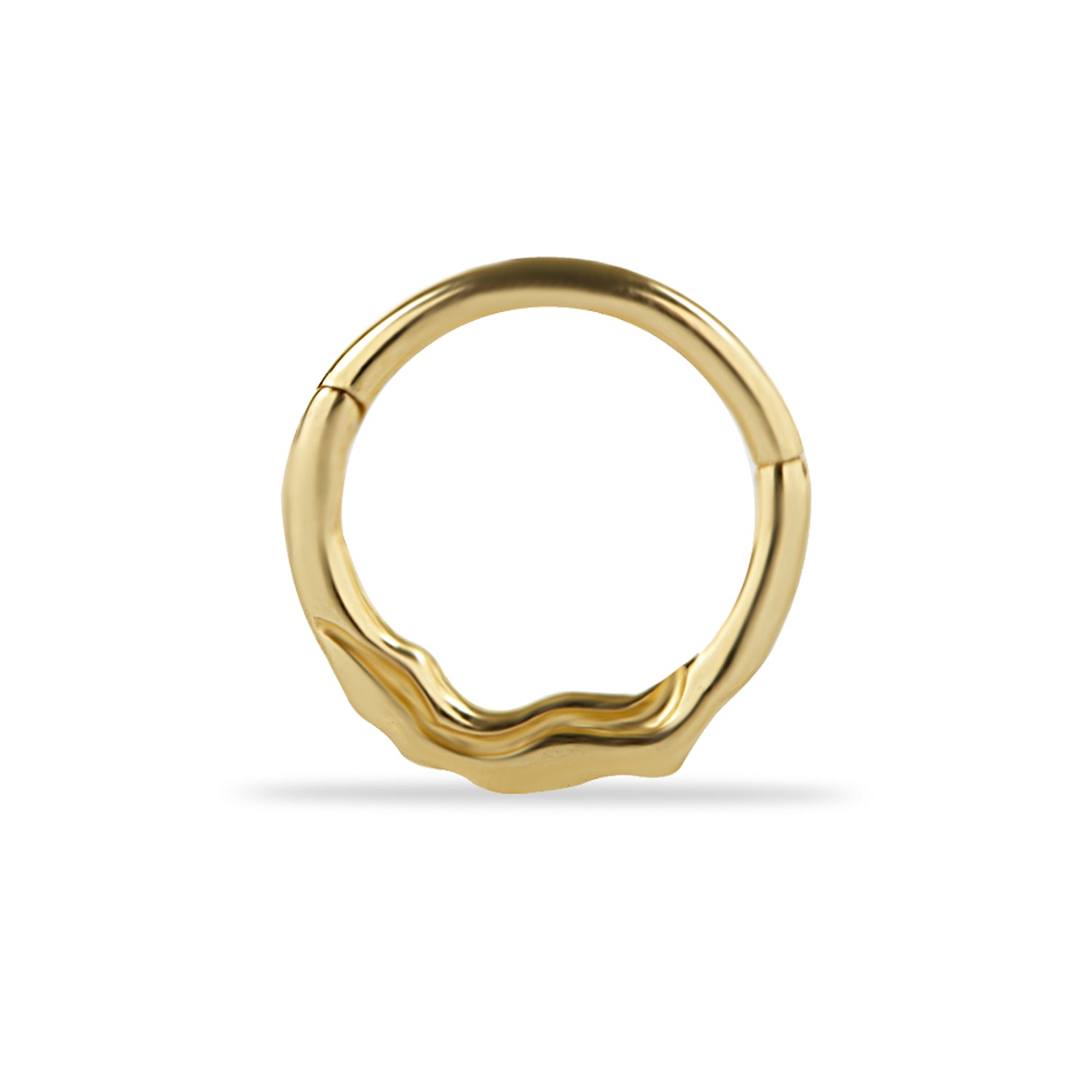 8mm Hoop piercing earring - 14K Solid Yellow Gold