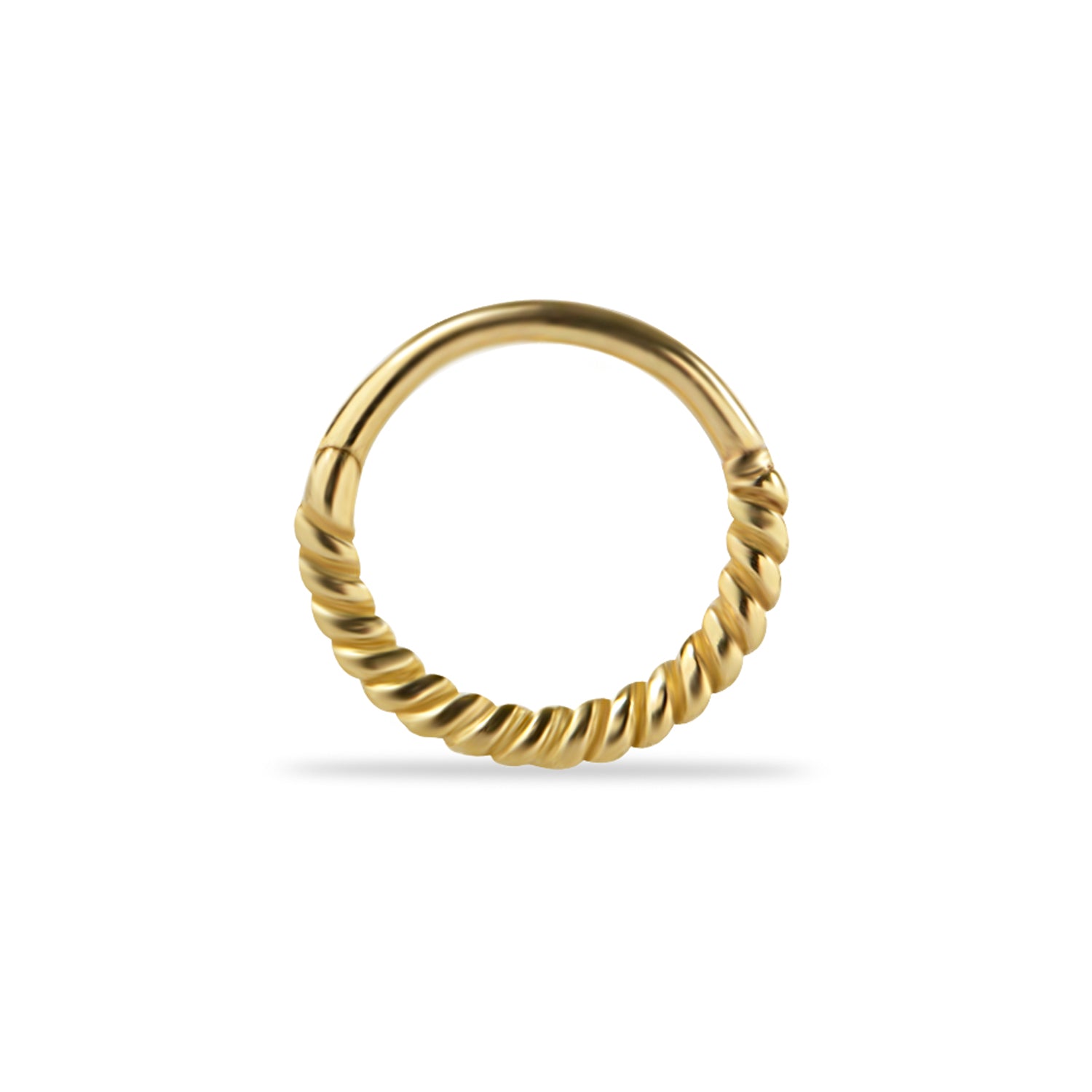 8mm Hoop piercing earring - 14K Solid Yellow Gold