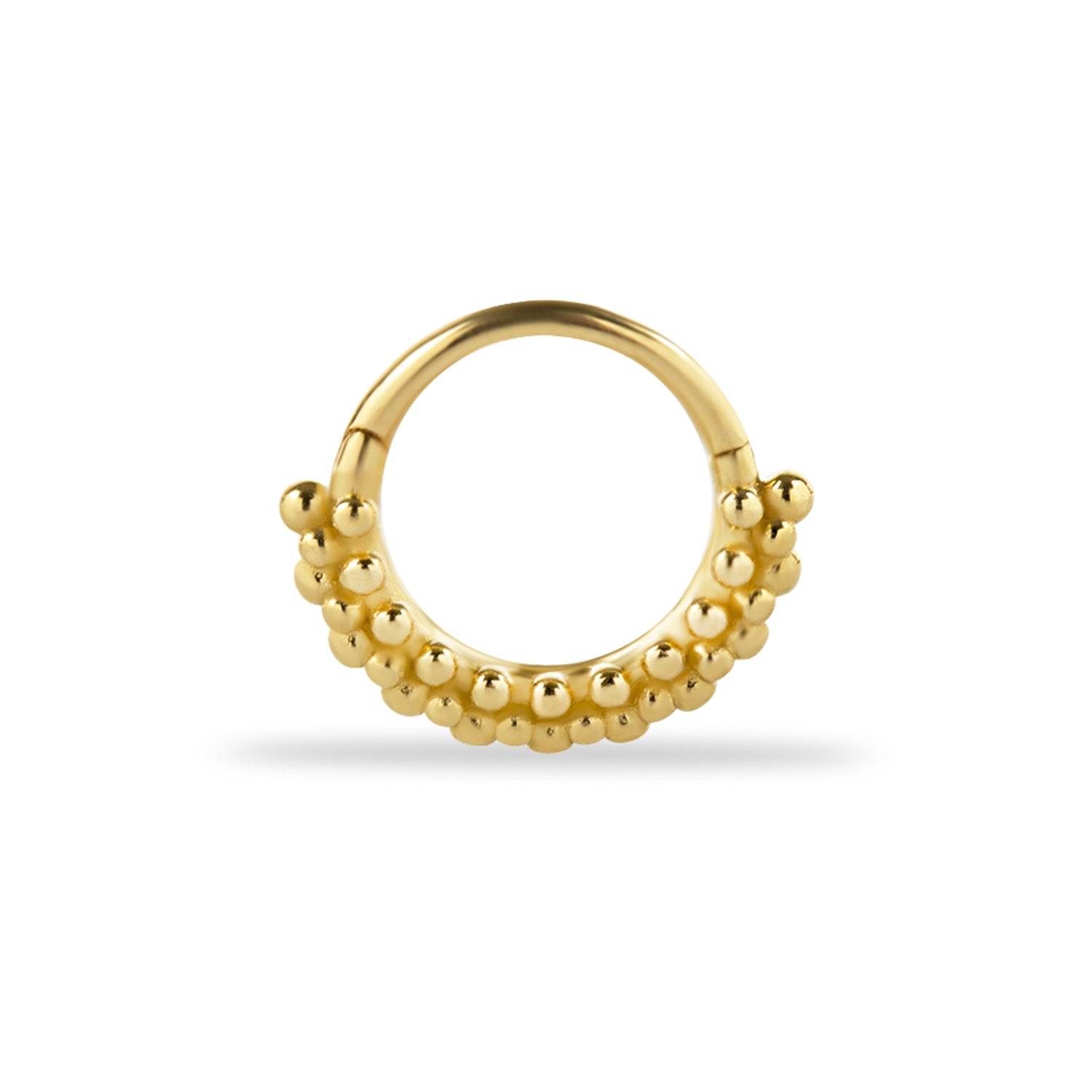 8mm Hoop piercing earring - 14K Solid Yellow Gold