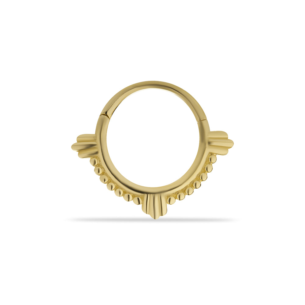 8mm Hoop piercing earring - 14K Solid Yellow Gold