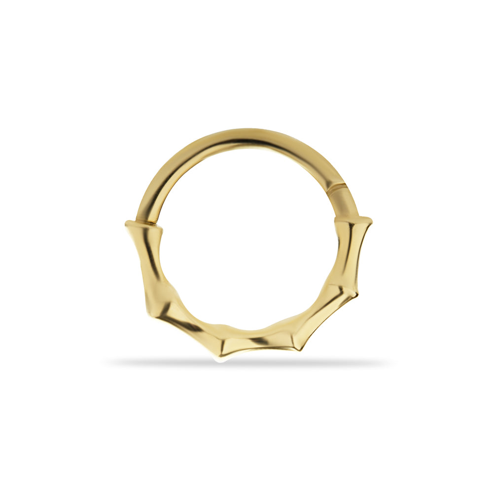 8mm Hoop piercing earring - 14K Solid Yellow Gold