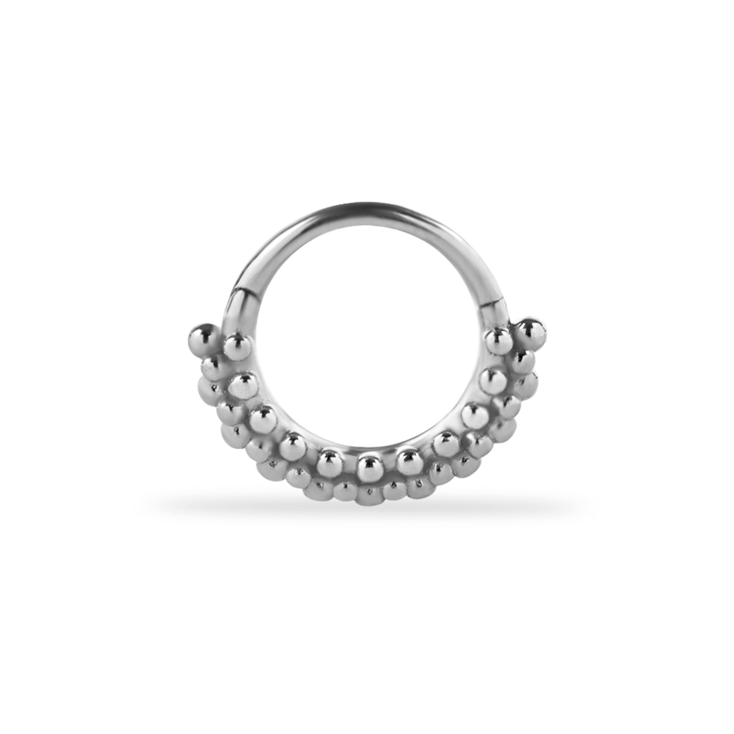 8mm Hoop piercing earring - 14K Solid White Gold