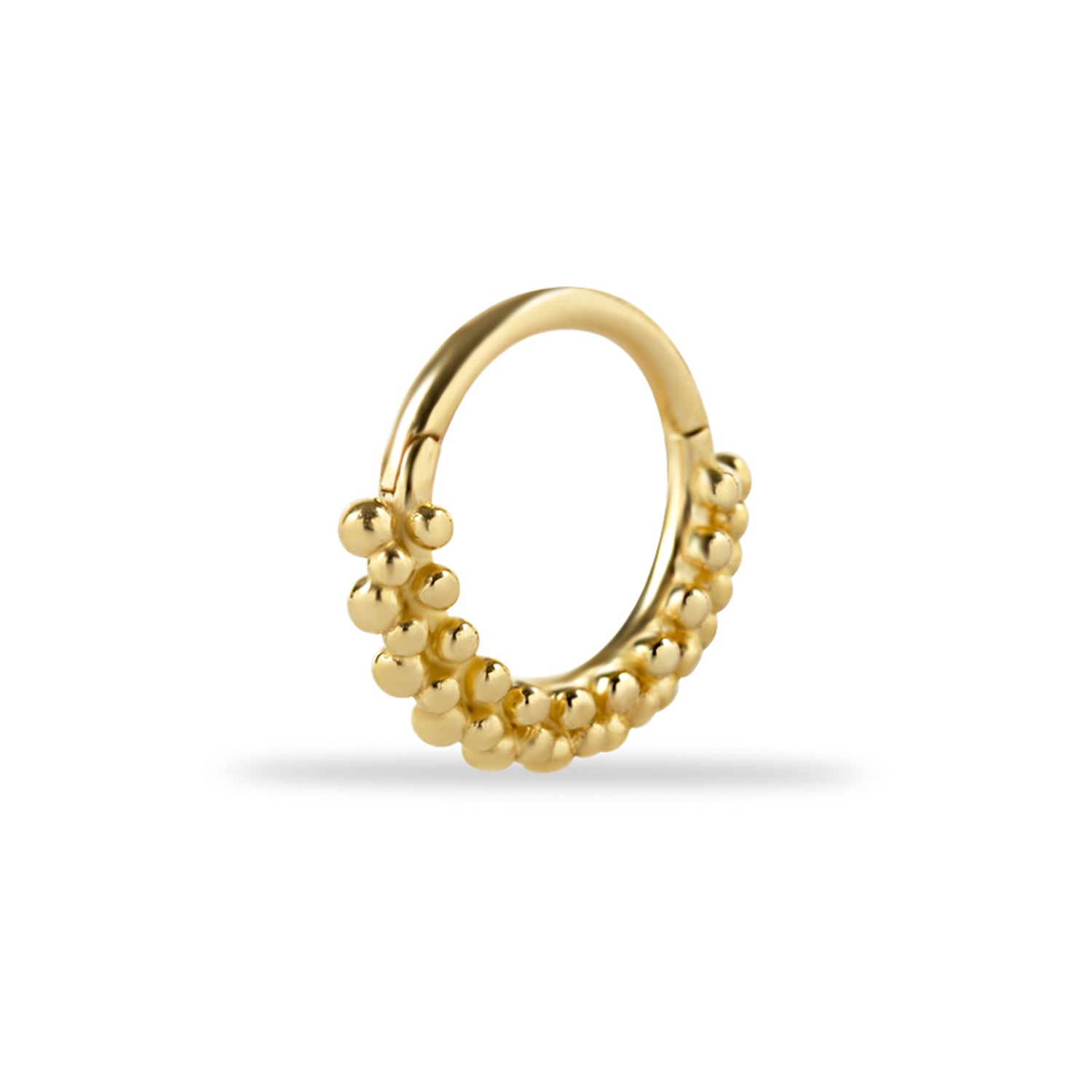 8mm Hoop piercing earring - 14K Solid Yellow Gold