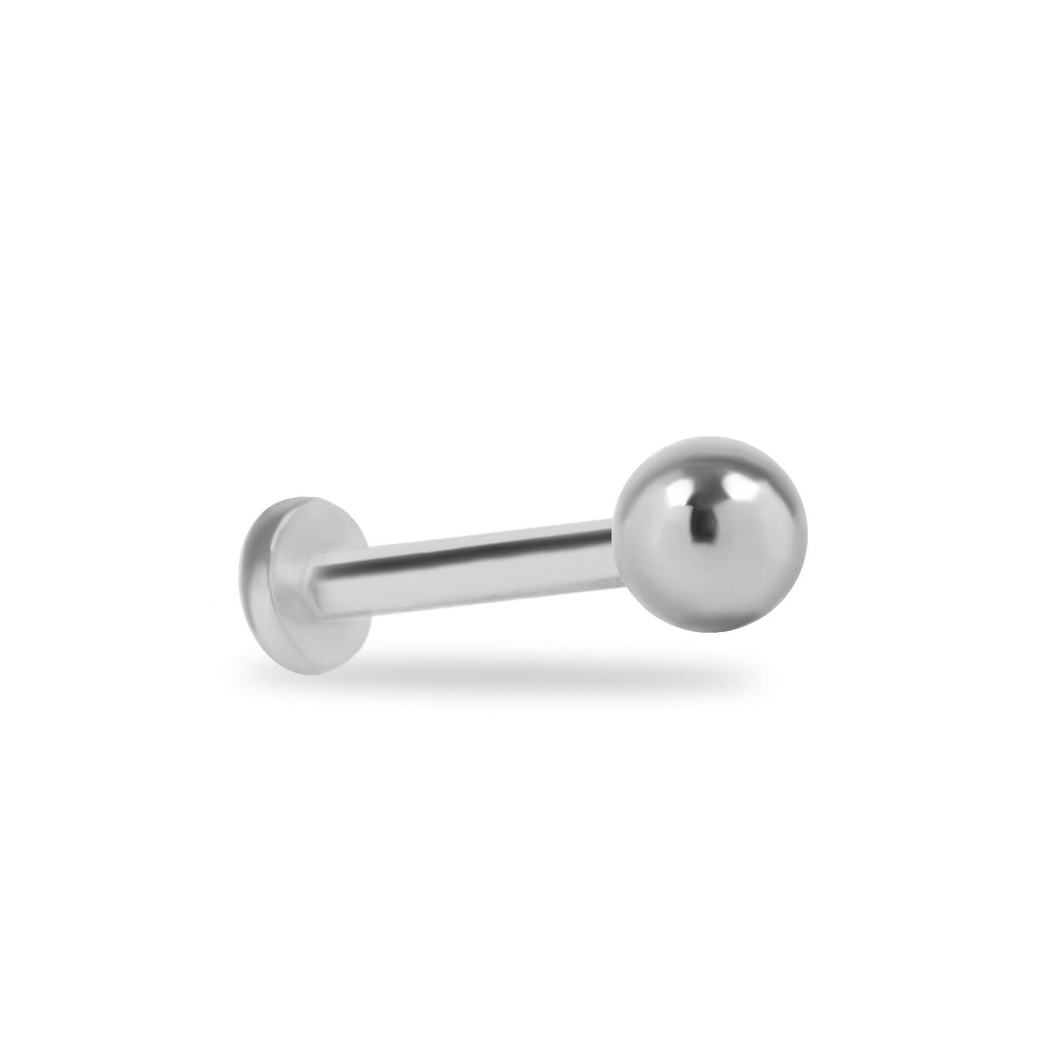 Dot stud piercing earring - 14K Solid White Gold