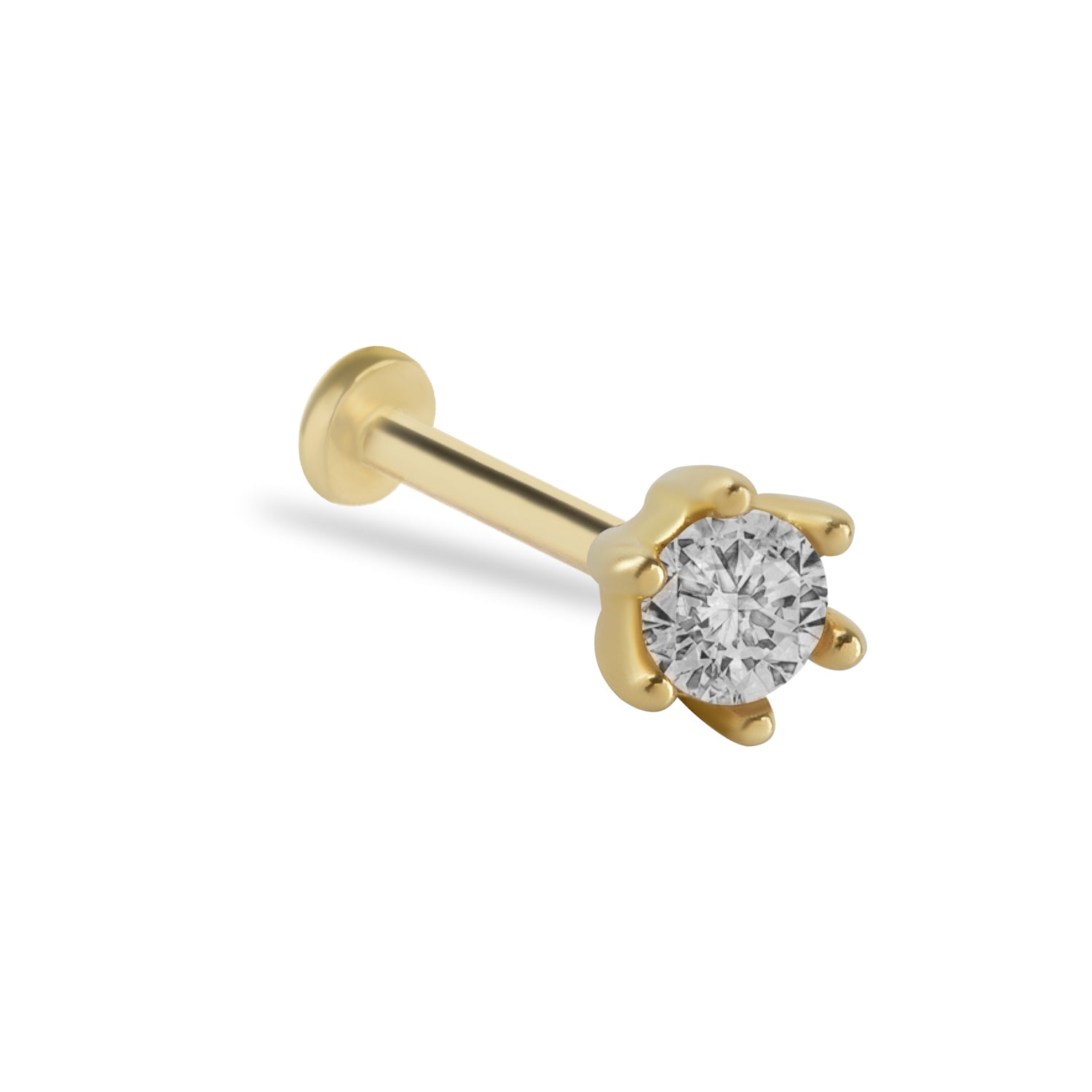 Dot stud Piercing Earring - 14k Solid Yellow Gold