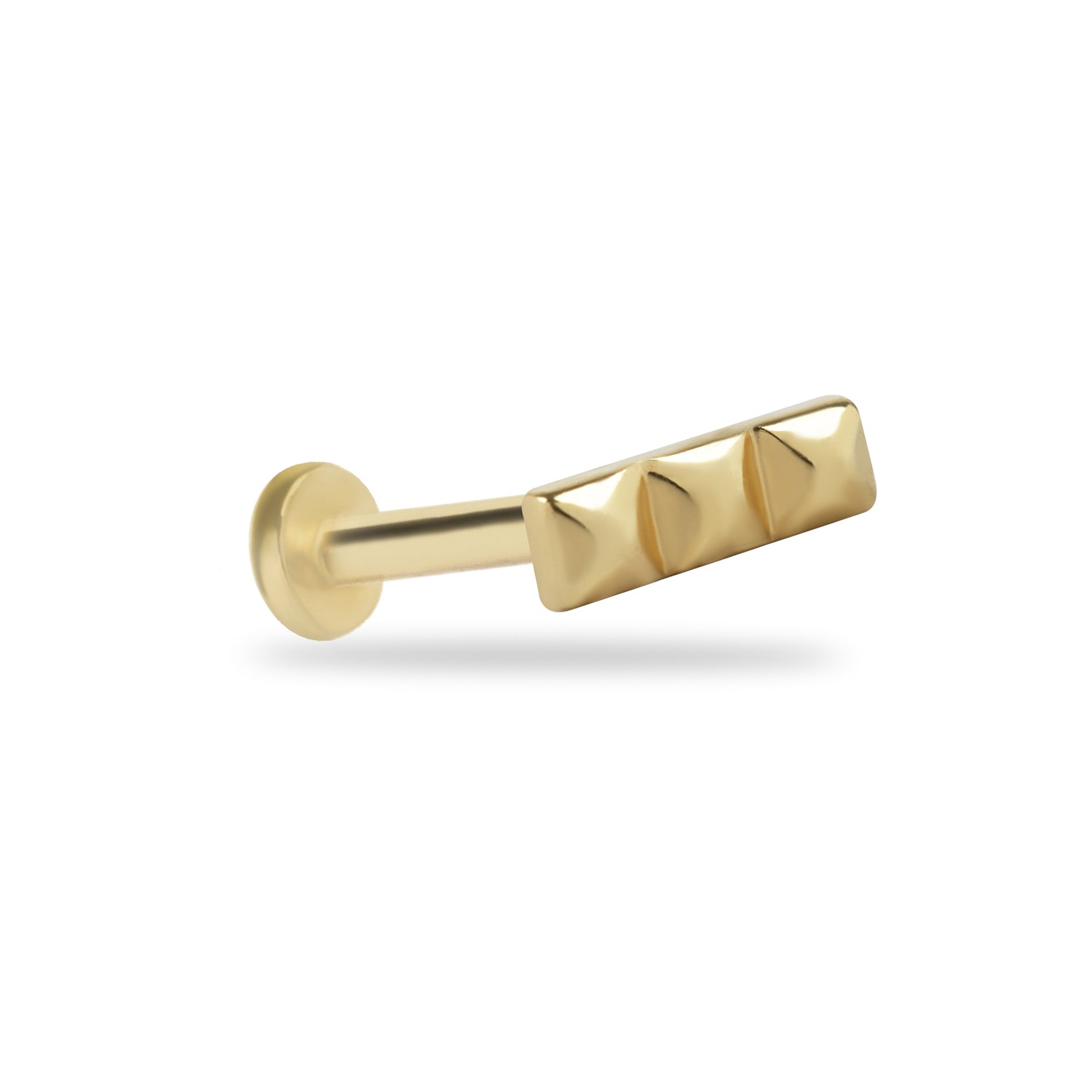 Stud piercing earring - 14K Solid Yellow Gold